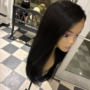 360 lace wig for updo and Sleek Black Hair Wig